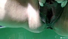 A hot Russian girl makes a piss and squirt show after getting wet