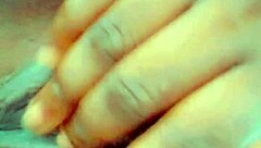 Feeling the creamy delight of her little pussy.