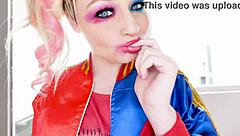 arielle aquinas blows huge cock like harley quinn