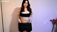 The full-size woman spreads her ass for getting fucked with passion