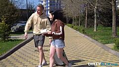 Dirty nerdy chick Sara Rich got banged and facialised
