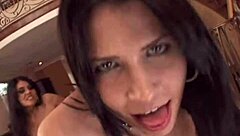 Nyloned girls in foot fetish action with BBC