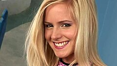 Petite skinny blonde is getting fucked by a huge cock