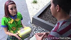 small teen takes on a massive shlong, can she handle it?