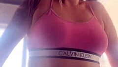 Gym training with anal plug excitement