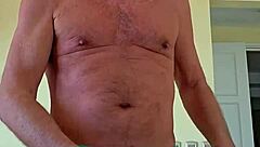 pervy papifacheros fat daddie felt the soft shorts on his boner and just had to spread his legs wide.