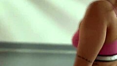 Gym training with anal plug excitement