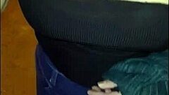 This Mature Latina Bends Over And Flashes Her Big Tits On The Street.