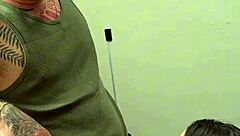 Cuckold watches old man get blowjob humiliation