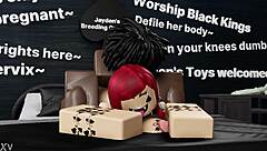 Fucking a fat red hair bitch in roblox game