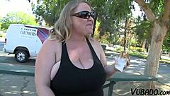 A fat blonde has an intense experience with a large penis