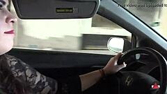 Driving Car Barefoot In Public Park