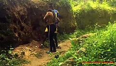 ebony femdom leads halloween orgy with big black cock on local road