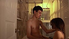 Spy cam in shower, girl unaware, intimate moments caught
