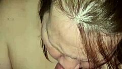 Milf swallows cum while fucking her pussy