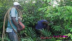Desi Melanie's Quickie Doggystyle with Big Black Cock in African Palmfruit Farm