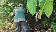 Desi Melanie's Quickie Doggystyle with Big Black Cock in African Palmfruit Farm