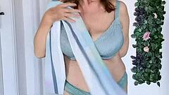 Is Busty Granny Mariaold Stripping in Stockings to Reveal Her Pussy Close-Up Transition?