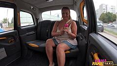A stunning woman showed off her impressive assets to the fake taxi driver