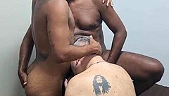 Intense bareback interracial gay orgy scene