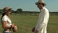 Sandra Romain fucks outdoors with big tits bouncing