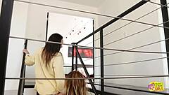 I tenderly lick the blonde lesbian's wet hole before scissoring