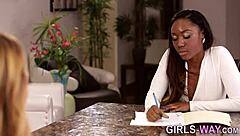 Beautiful Ebony Babe Tribbing Cute Lesbian