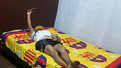 I found my mother-in-law recording erotic sex tape in my apartment then she asked for help to complete the homemade porn video