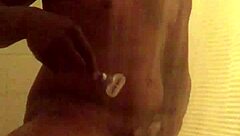 a solo shower bathing session unfolds