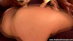 the brunette milf couple engages in hardcore deep anal sex