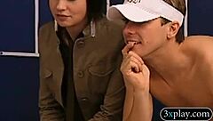 Bold group oral sex with intense enjoyment.