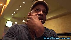 The old domina humiliates her cuckold with interracial monster cock