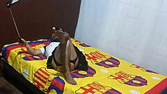 I found my mother-in-law recording erotic sex tape in my apartment then she asked for help to complete the homemade porn video