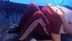 Student secretly films hot classmates fucking in the tent