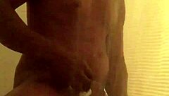 a solo shower bathing session unfolds