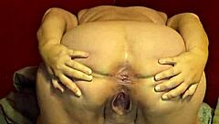 Pregnant wife strips wet in thong.