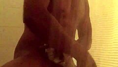 a solo shower bathing session unfolds