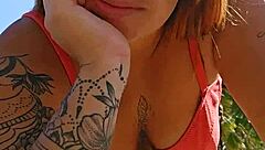 I'm recording a video on the beach to provoke the guys with flashing