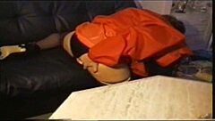 Sexy girl in nylon stockings and lack heels