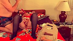 naughty granny carmen face fucks on christmas