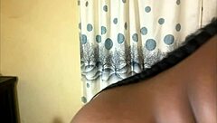 big ass ebony housewife pounds her fat pussy with dildo intensely
