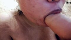 Blonde indulges in steamy, messy masturbation with milk