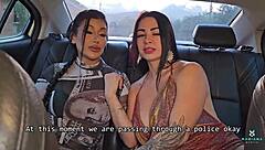 uber driver with huge cock has rough sex with two sexy colombian sluts - mariana martix and silvana lee