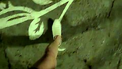 shemale ting xuan flashes cock in community garden spot