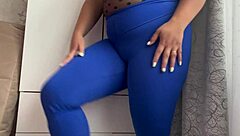 The fool is making stretching exercises with a hot stepmom