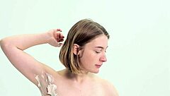 Sweet teen shaving herself smoothly