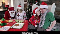 Christmas orgy with sexy, young Taboo models