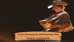 Beautiful woman has tender sex with a muscular man with a beard