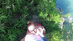 petite girl screams for help lost in nature i help her she sucks cock well