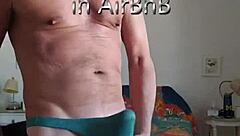 Is Pervy Papifachero Teasing His Big Daddy Boner in Turquoise Thong?